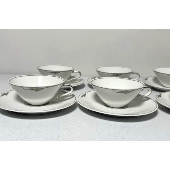 Hutschenreuther Other - Vintage Hutschenreuther Selb Bavaria Rose Platinum Coffee Set Creamer Sugar 23pc